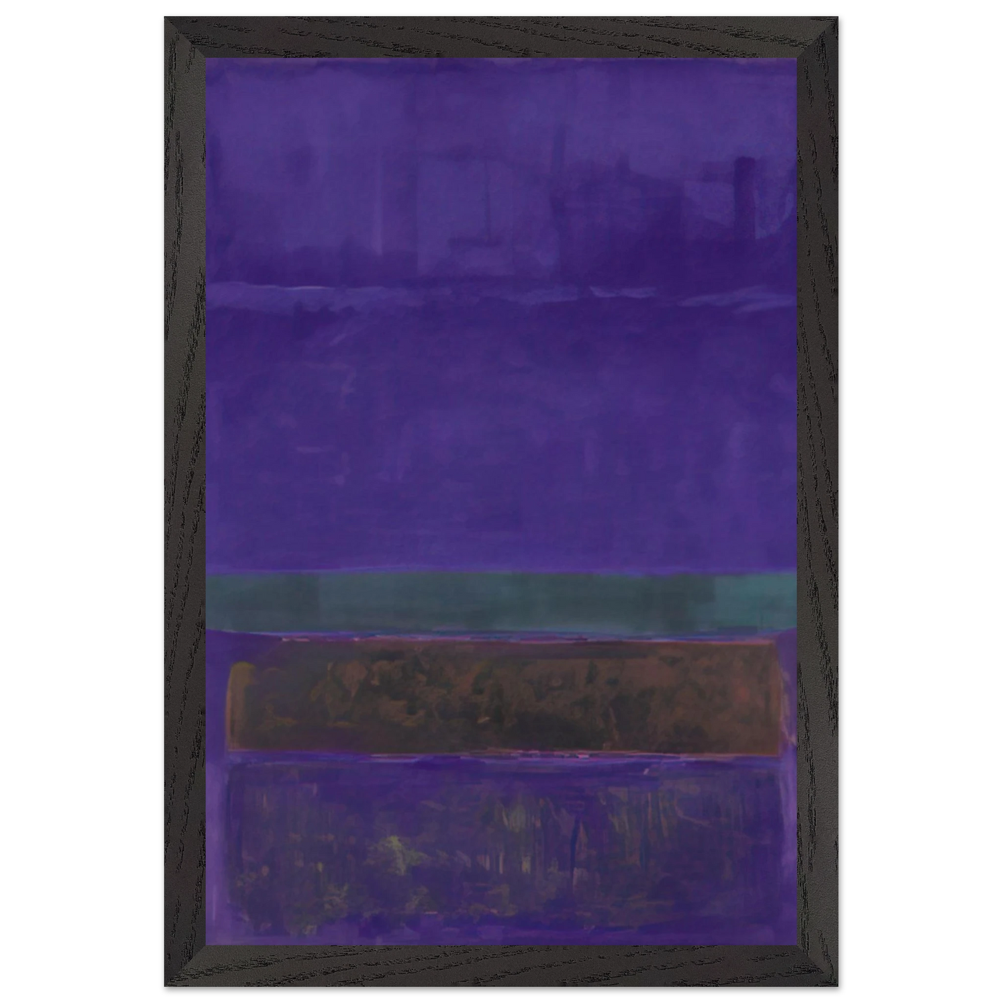 Mark Rothko - Untitled [Blue, Green, and Brown] - 1952 Wall Art - 21x29.7 cm / 8x12" - Premium Wooden Framed Poster With Fine Art Paper-canvas - Wood frame