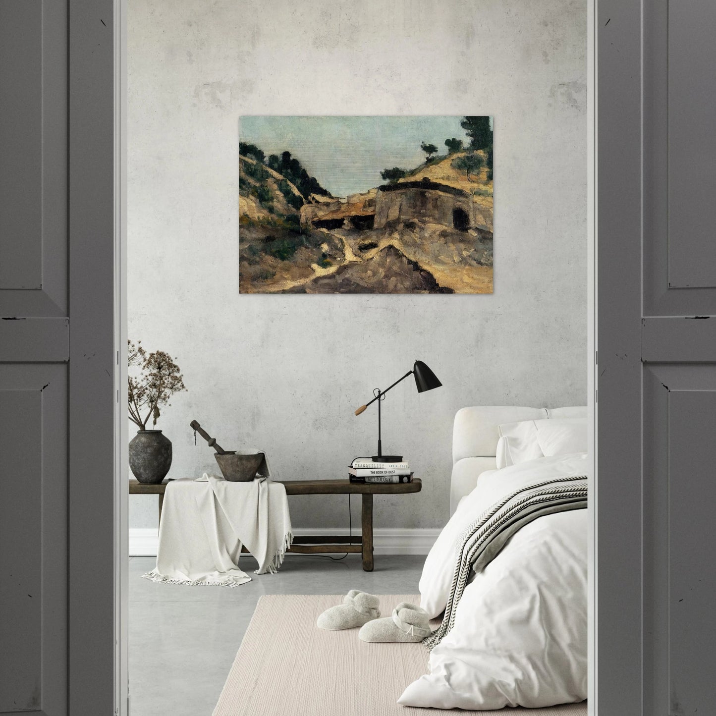 Landscape with Watermill - Paul Cézanne Brushed Aluminum Print - 70x100 cm / 28x40 inches | Paul Cézanne Aluminum Print | Paul Cézanne Prints