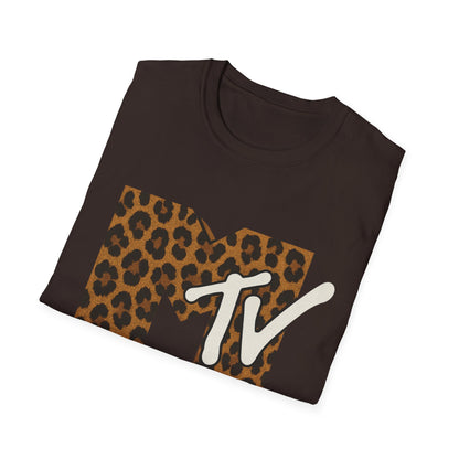 Vintage MTV Cheetah Print Grafisch T-Shirt Retro Muziek Televisie 80s 90s Throwback Band Shirt Unisex Dierenprint Rock Shirt