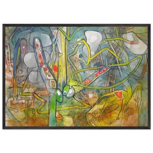 ATLAS DE MEDICATION - Roberto Matta 70x100 cm / 28x40 inches Framed Art Print – Black Wooden Frame