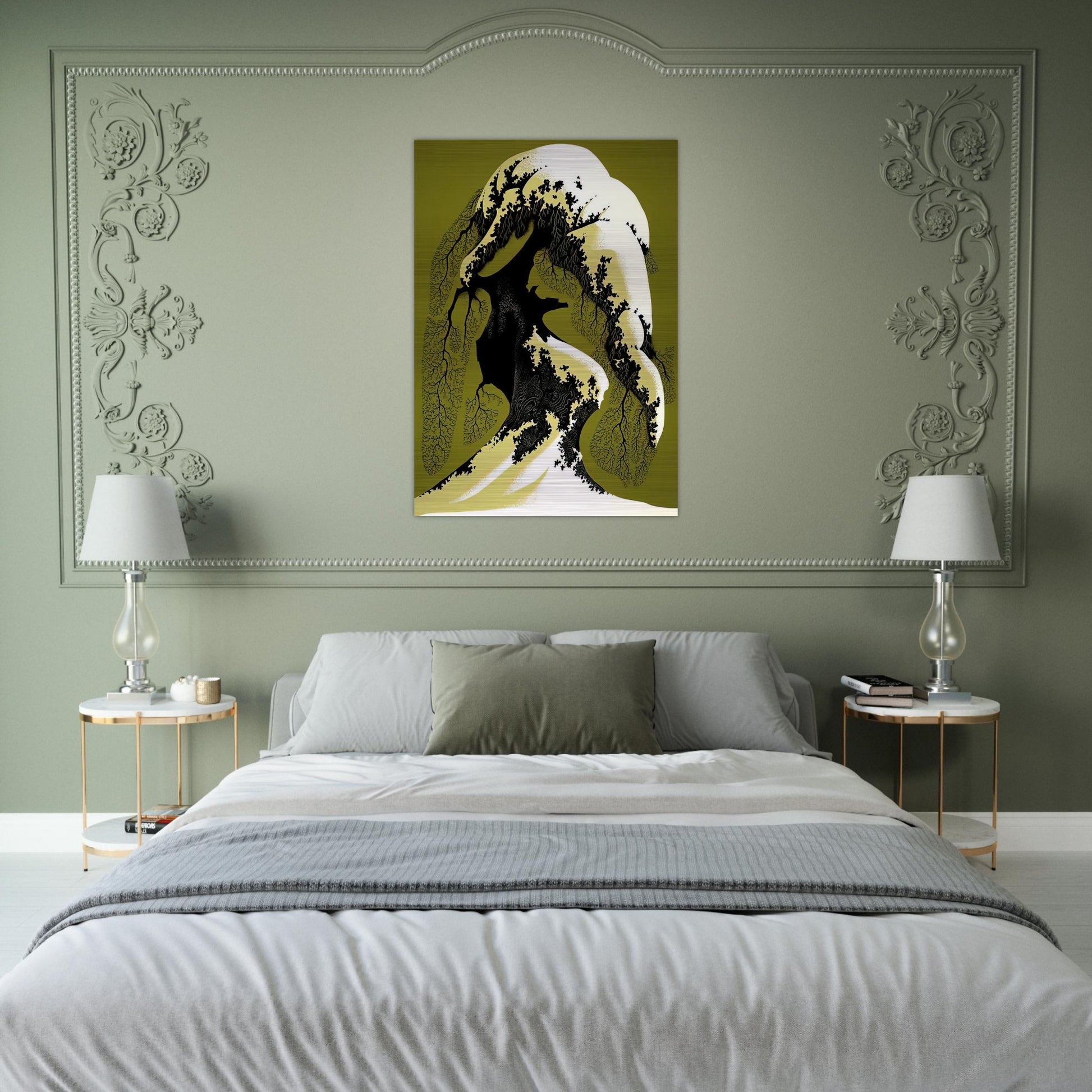 Snow Laden - Eyvind Earle Brushed Aluminum Print - 70x100 cm / 28x40 inches | Eyvind Earle Aluminum Print | Eyvind Earle Prints