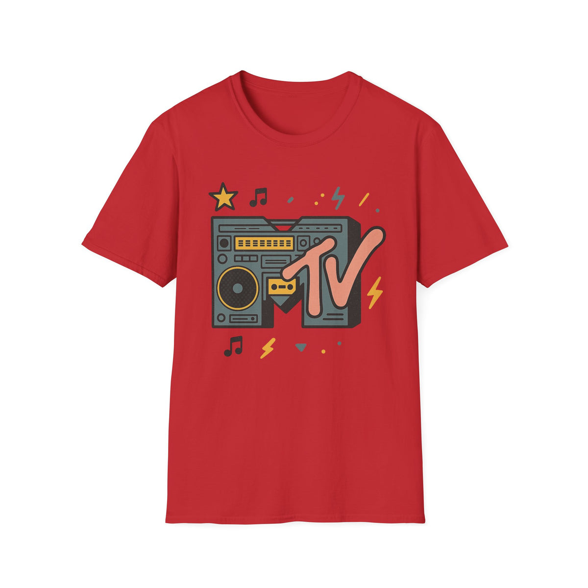 Retro MTV Vintage Luipaardprint Muziek Televisie Grafisch T-shirt 80s 90s Throwback Unisex Band Shirt Dierenprint Rockstijl T-Shirt