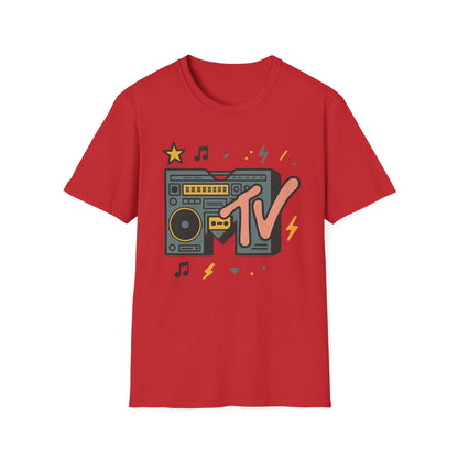 Retro MTV Vintage Luipaardprint Muziek Televisie Grafisch T-shirt 80s 90s Throwback Unisex Band Shirt Dierenprint Rockstijl T-Shirt