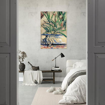 Blue Flowerpot - Paul Cézanne Brushed Aluminum Print - 70x100 cm / 28x40 inches | Paul Cézanne Aluminum Print | Paul Cézanne Prints