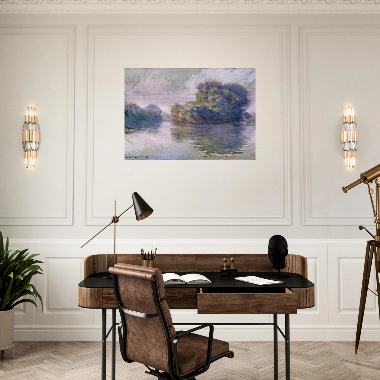 Islands at Port-Villez - claude monet Brushed Aluminum Print - 70x100 cm / 28x40 inches | claude monet Aluminum Print | claude monet Prints