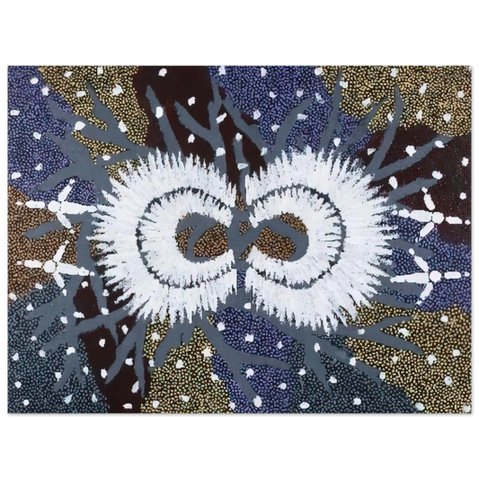 Clifford Possum Tjapaltjarri - Eagle Dreaming - 1999  75x100 cm / 30x40inches Fine Art Poster