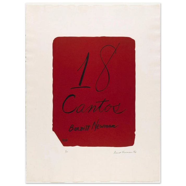 Barnett Newman - Title Page from 18 Cantos  75x100 cm / 30x40inches Fine Art Poster
