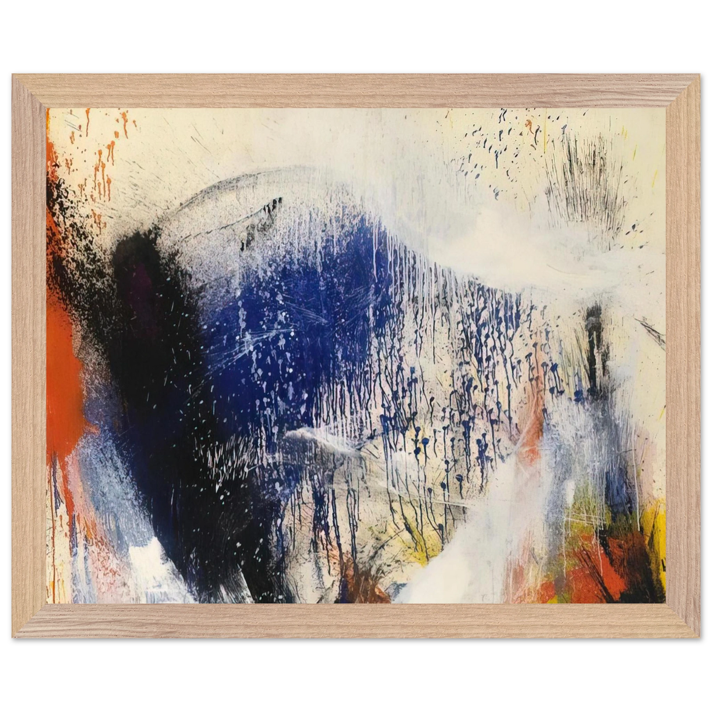 Helen Frankenthaler - Untitled - 1960 Wall art - 70x100 cm / 28x40 inches - Premium Wooden Framed Poster With Fine Art Paper-canvas - Wood frame