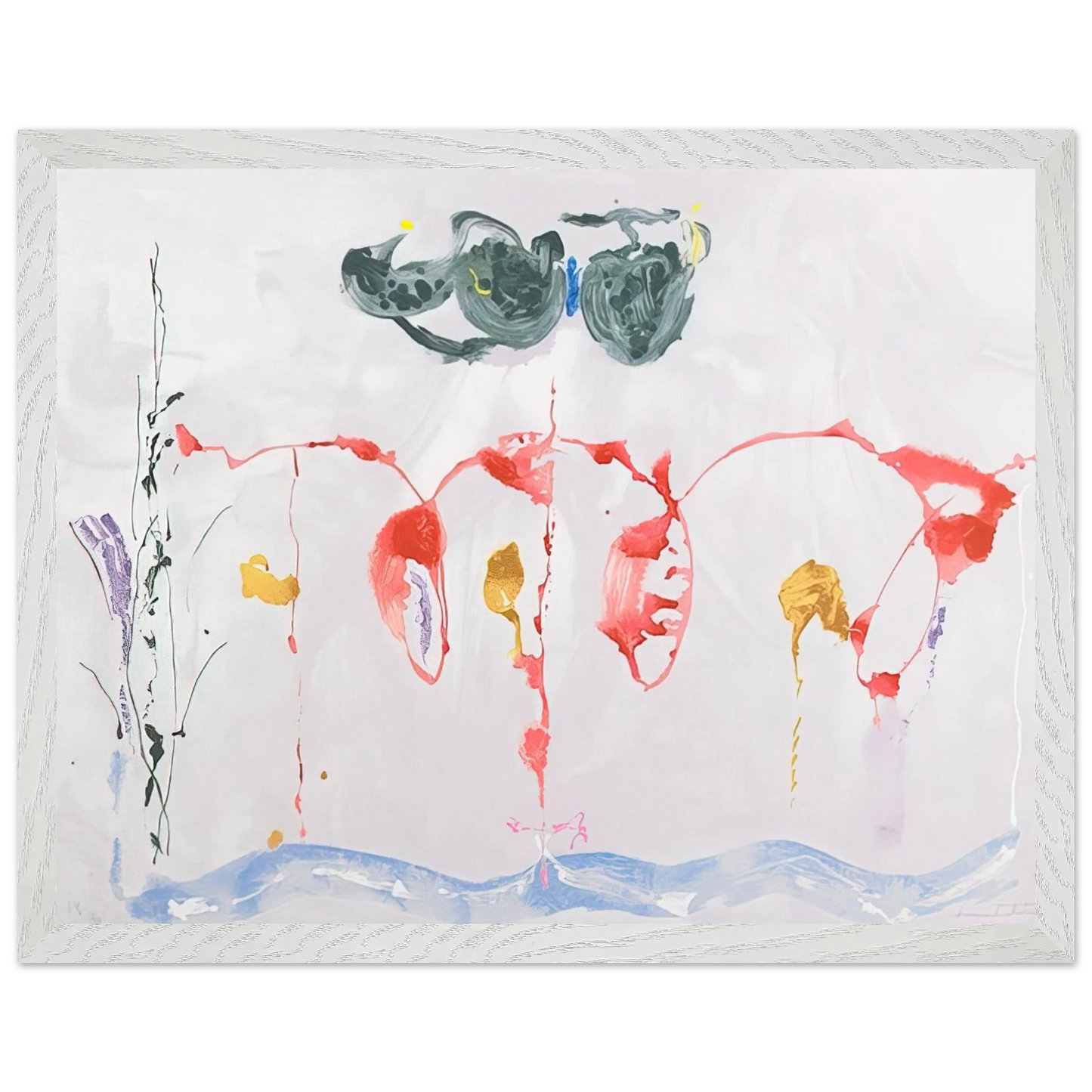 Helen Frankenthaler - Aerie - 2009 Wall art - A3 (29.7 x 42  cm) - Premium Wooden Framed Poster With Fine Art Paper-canvas - White frame
