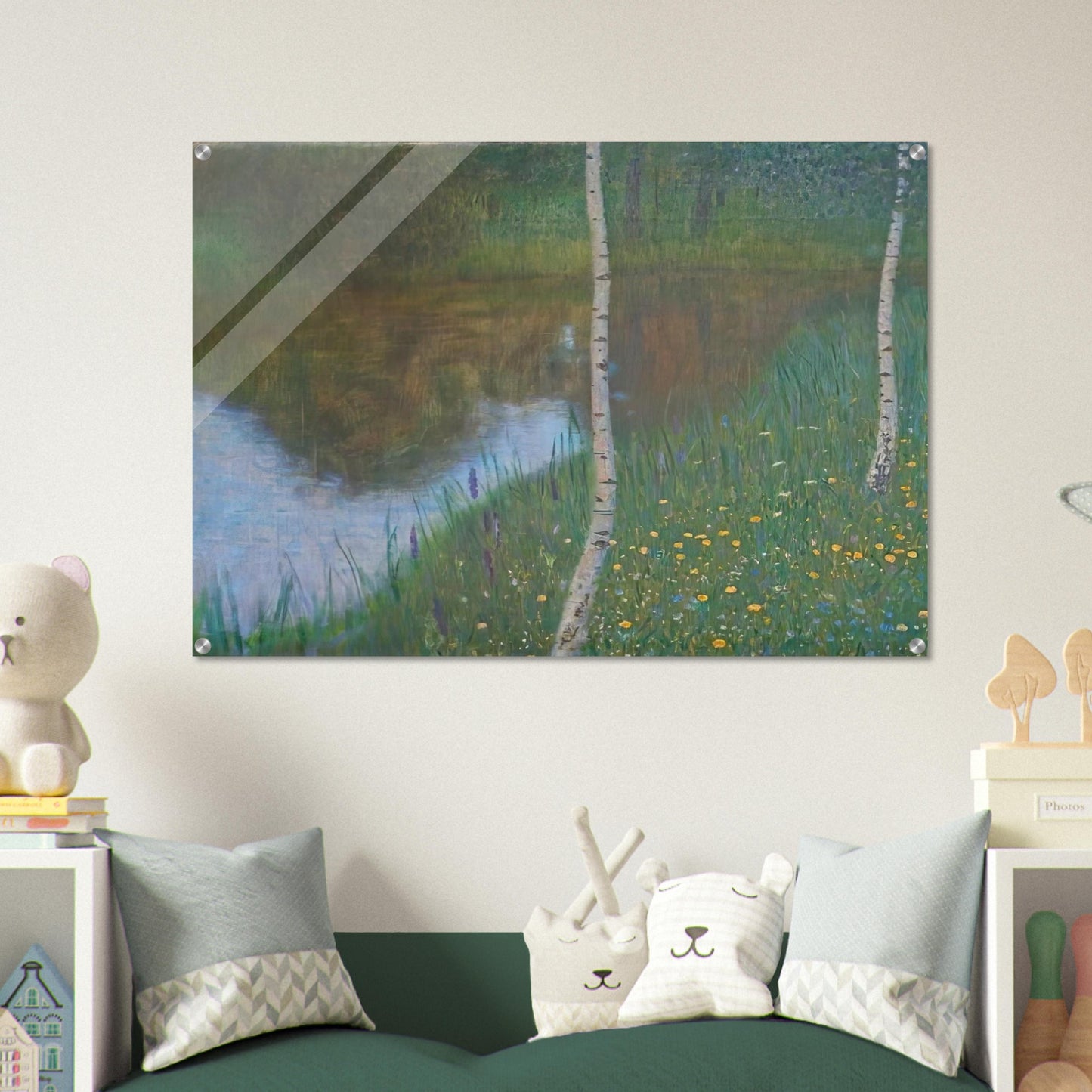LAKESIDE WITH BIRCH TREES 1901 - Gustav Klimt Acrylic Print - 70x100 cm / 28x40″ inches
