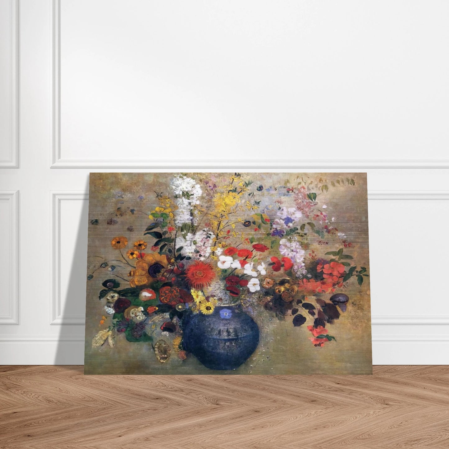 FLOWERS 1909 - Odilon Redon Brushed Aluminum Print - 70x100 cm / 28x40 inches | Odilon Redon Aluminum Print | Odilon Redon Prints