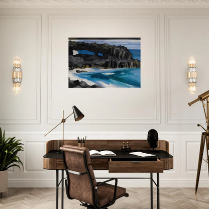 Black Lava Bridge, Hana Coast-No. II - Georgia O'Keeffe Brushed Aluminum Print - 70x100 cm / 28x40 inches | Georgia O'Keeffe Aluminum Print | Georgia O'Keeffe Prints