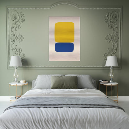 Yellow over Dark Blue - Ellsworth Kelly Brushed Aluminum Print - 70x100 cm / 28x40 inches | Ellsworth Kelly Aluminum Print | Ellsworth Kelly Prints