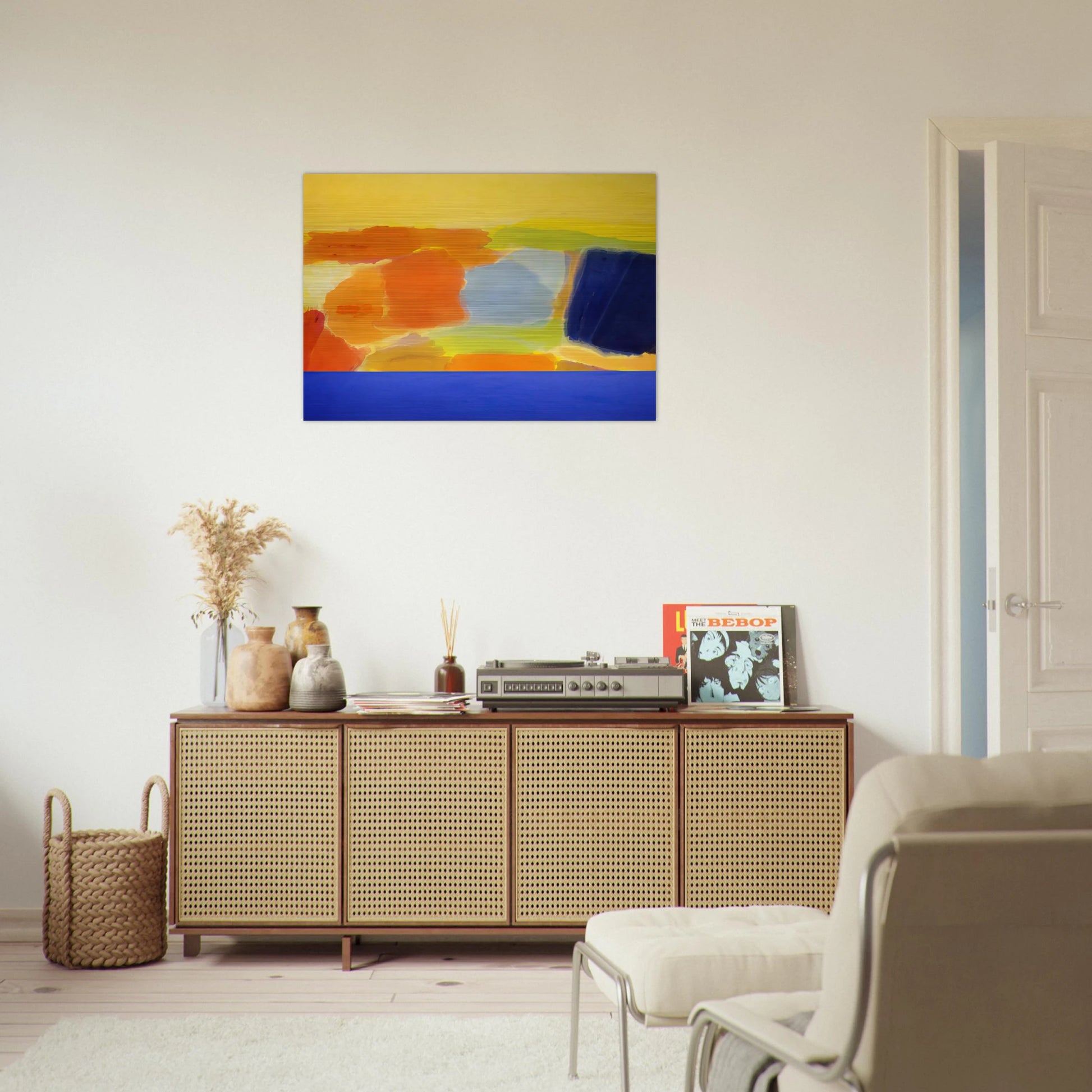 Captain Blue - 1979 - Ronnie Landfield Brushed Aluminum Print - 70x100 cm / 28x40 inches | Ronnie Landfield Aluminum Print | Ronnie Landfield Prints