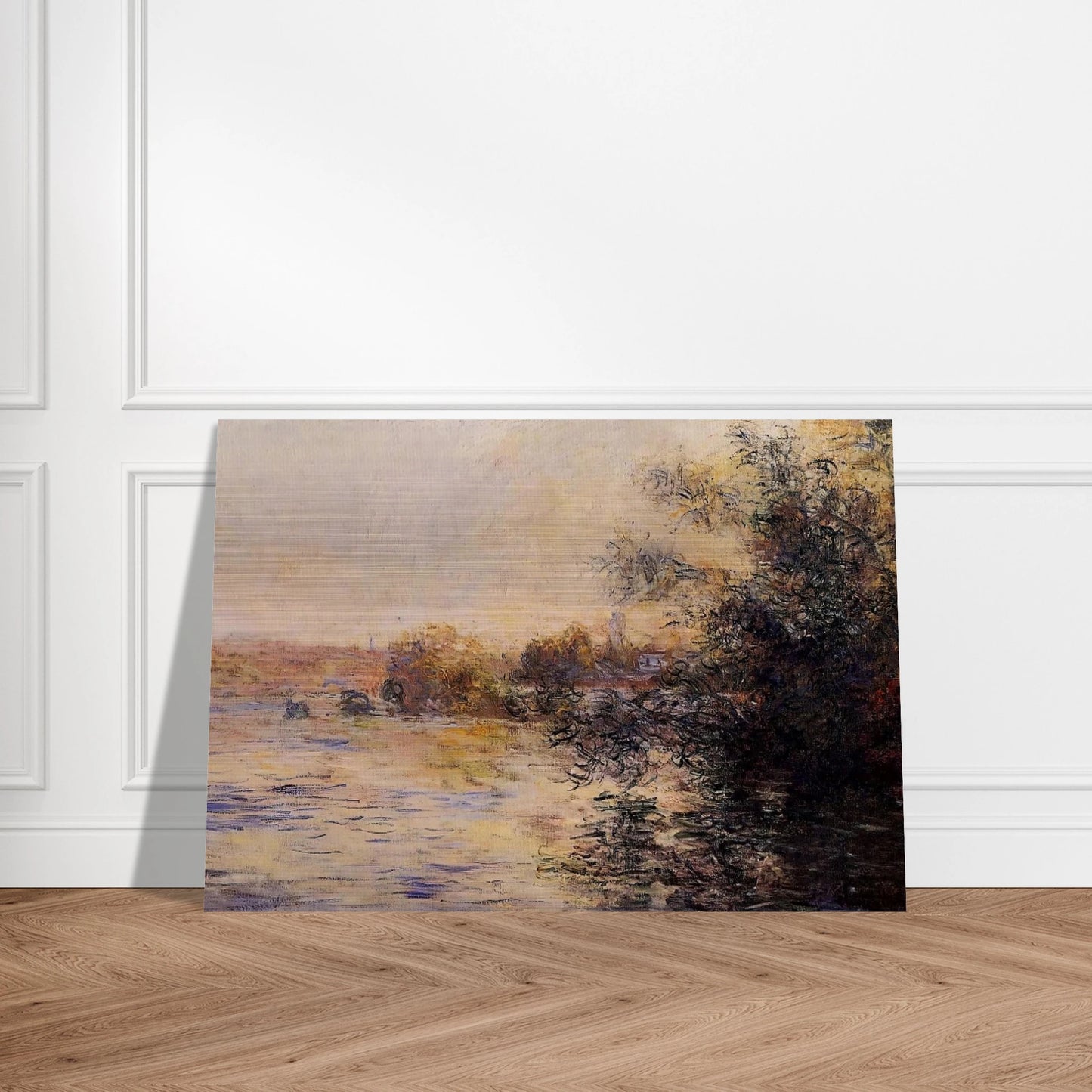 Evening Effect of the Seine - claude monet Brushed Aluminum Print - 70x100 cm / 28x40 inches | claude monet Aluminum Print | claude monet Prints