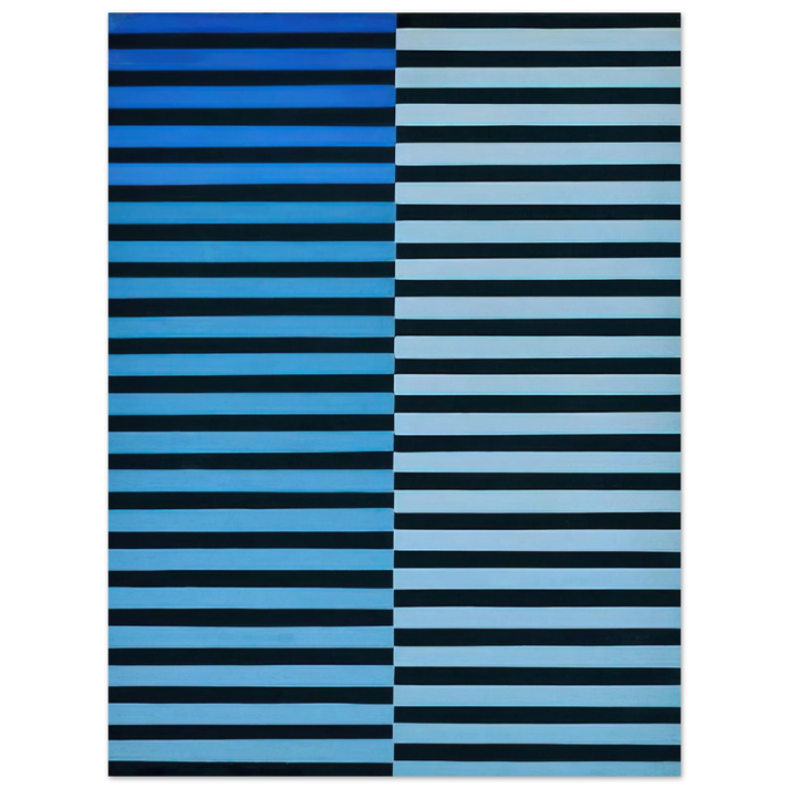 Dadamaino - Ricerca del colore azzurro su nero - 1968  75x100 cm / 30x40inches Fine Art Poster