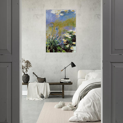 Agapanthus - claude monet Brushed Aluminum Print - 70x100 cm / 28x40 inches | claude monet Aluminum Print | claude monet Prints