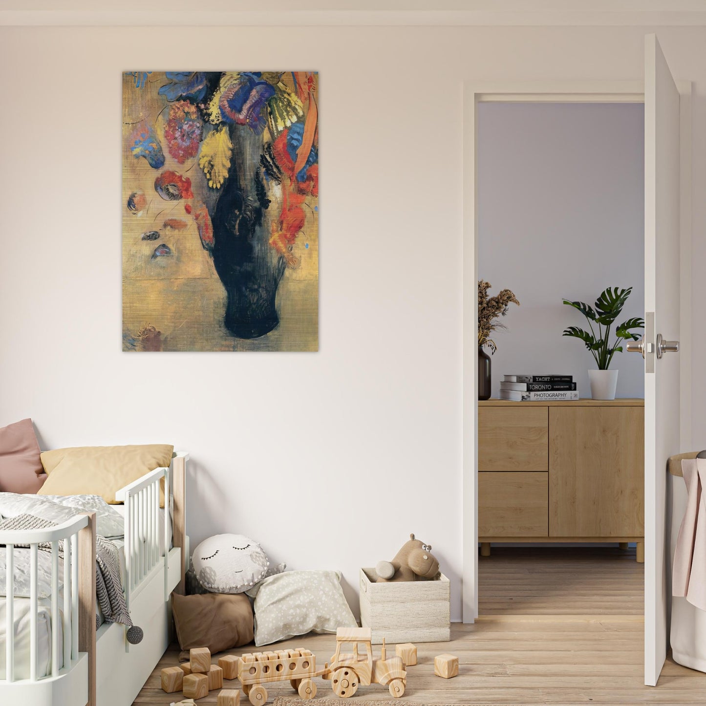 FLOWERS - Odilon Redon Brushed Aluminum Print - 70x100 cm / 28x40 inches | Odilon Redon Aluminum Print | Odilon Redon Prints