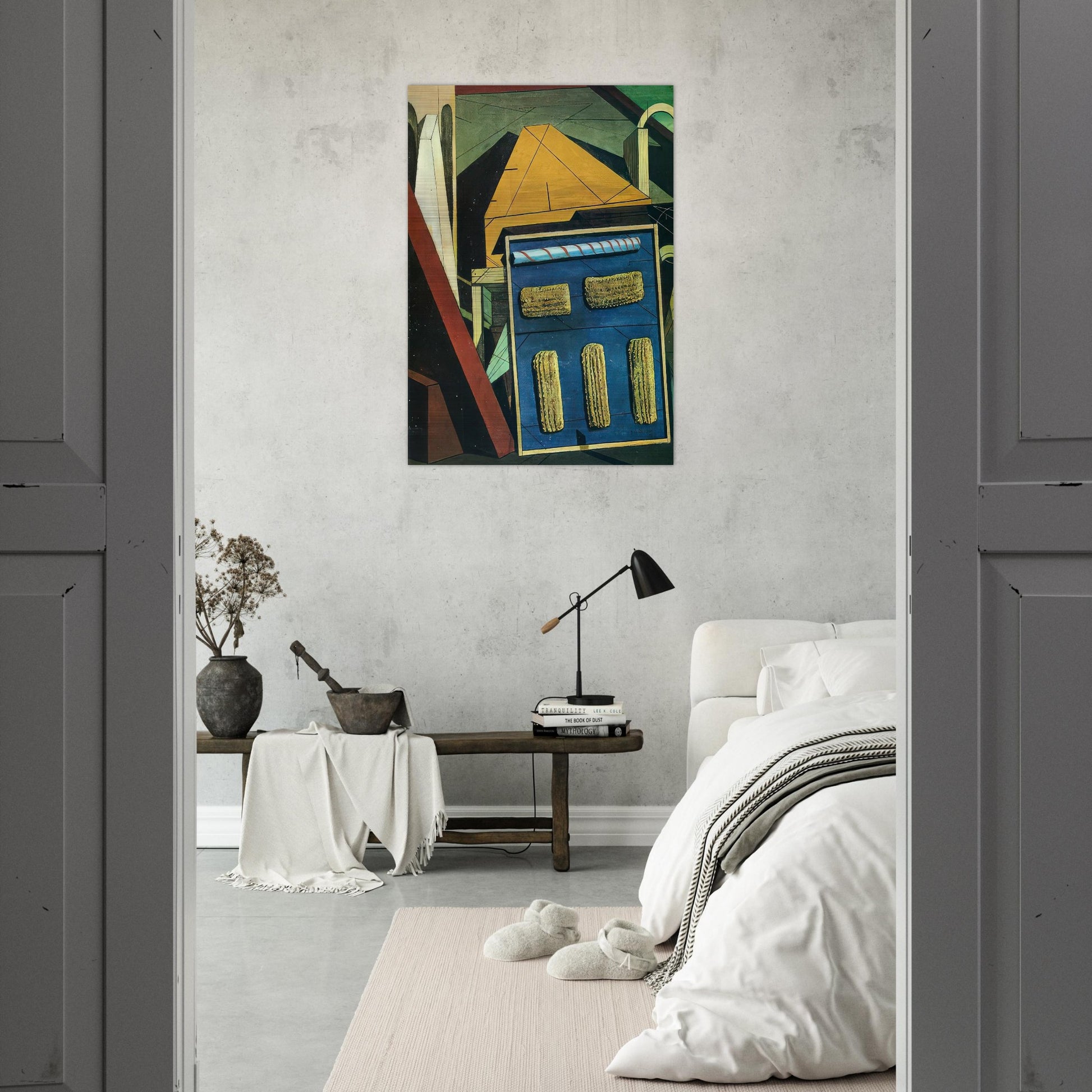 THE GENTLE AFTERNOON 1916 - Giorgio de Chirico Brushed Aluminum Print - 70x100 cm / 28x40 inches | Giorgio de Chirico Aluminum Print | Giorgio de Chirico Prints