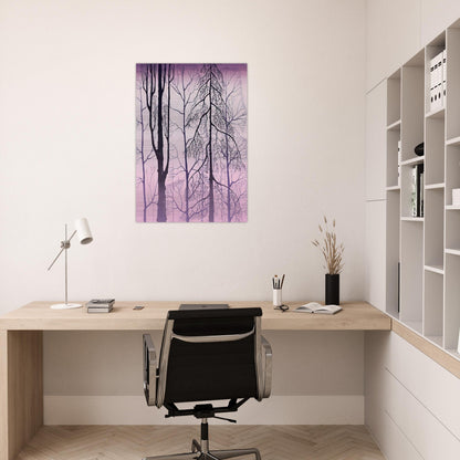 Winter woods - Eyvind Earle Brushed Aluminum Print - 70x100 cm / 28x40 inches | Eyvind Earle Aluminum Print | Eyvind Earle Prints