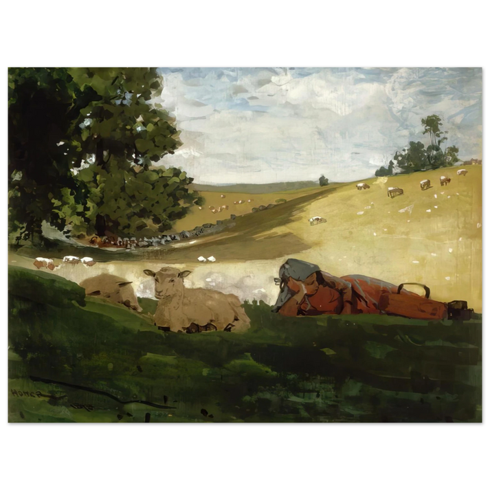 Winslow Homer - WARM AFTERNOON SHEPHERDESS  75x100 cm / 30x40inches Fine Art Poster