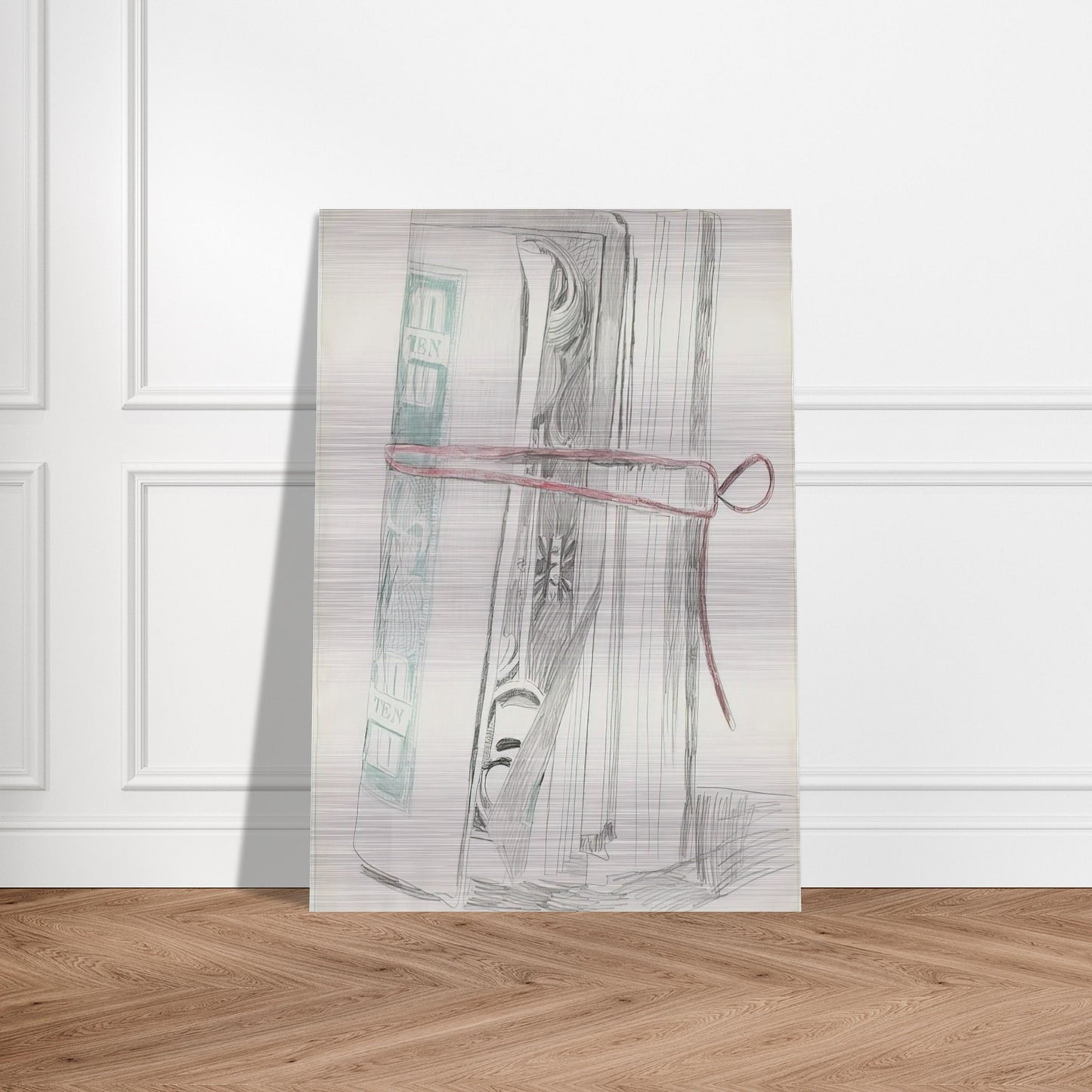 Roll of Bills - Andy Warhol Brushed Aluminum Print - 70x100 cm / 28x40 inches | Andy Warhol Aluminum Print | Andy Warhol Prints