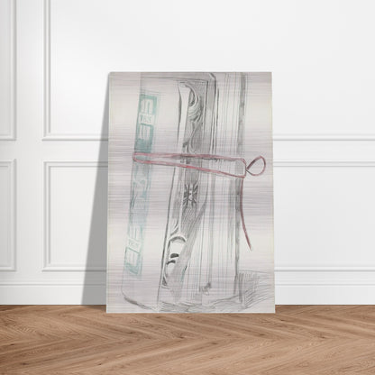 Roll of Bills - Andy Warhol Brushed Aluminum Print - 70x100 cm / 28x40 inches | Andy Warhol Aluminum Print | Andy Warhol Prints