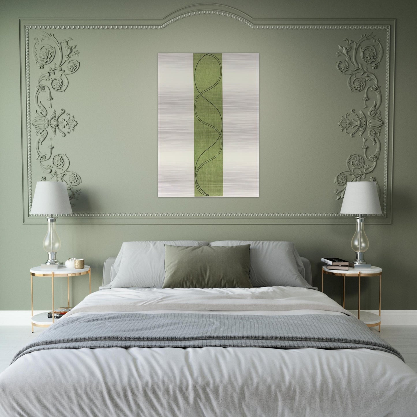 GREEN COLUMN FIGURE 2003 - Robert Mangold Brushed Aluminum Print - 70x100 cm / 28x40 inches | Robert Mangold Aluminum Print | Robert Mangold Prints