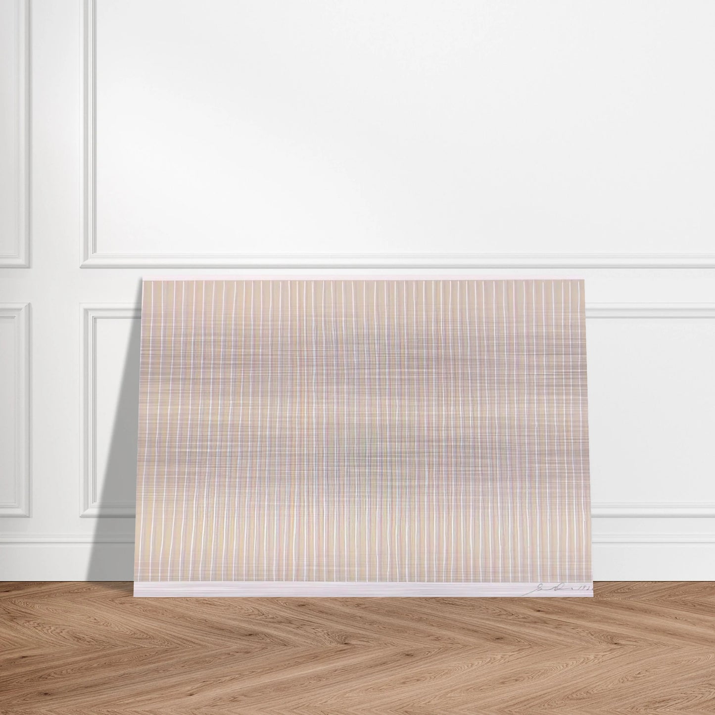 Untitled Pink, Yellow and White - 1980 - Gene Davis Brushed Aluminum Print - 70x100 cm / 28x40 inches | Gene Davis Aluminum Print | Gene Davis Prints