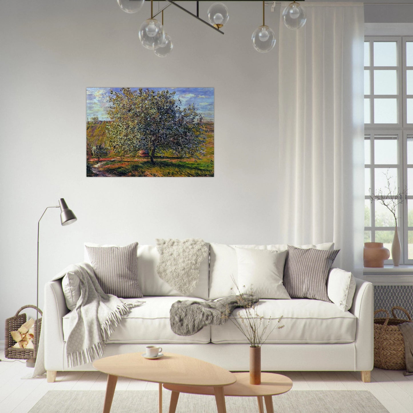 Tree in Flower near Vetheuil - claude monet Brushed Aluminum Print - 70x100 cm / 28x40 inches | claude monet Aluminum Print | claude monet Prints
