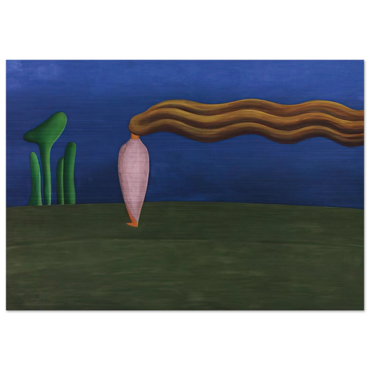 Composition Lonely Figure - Tarsila do Amaral Brushed Aluminum Print - 70x100 cm / 28x40 inches | Tarsila do Amaral Aluminum Print | Tarsila do Amaral Prints