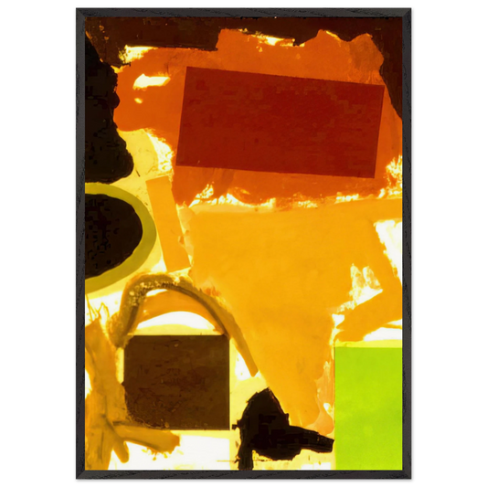 Abstract Painting with Boxes 2 - 1963 - Ronnie Landfield 70x100 cm / 28x40 inches Framed Art Print – Black Wooden Frame