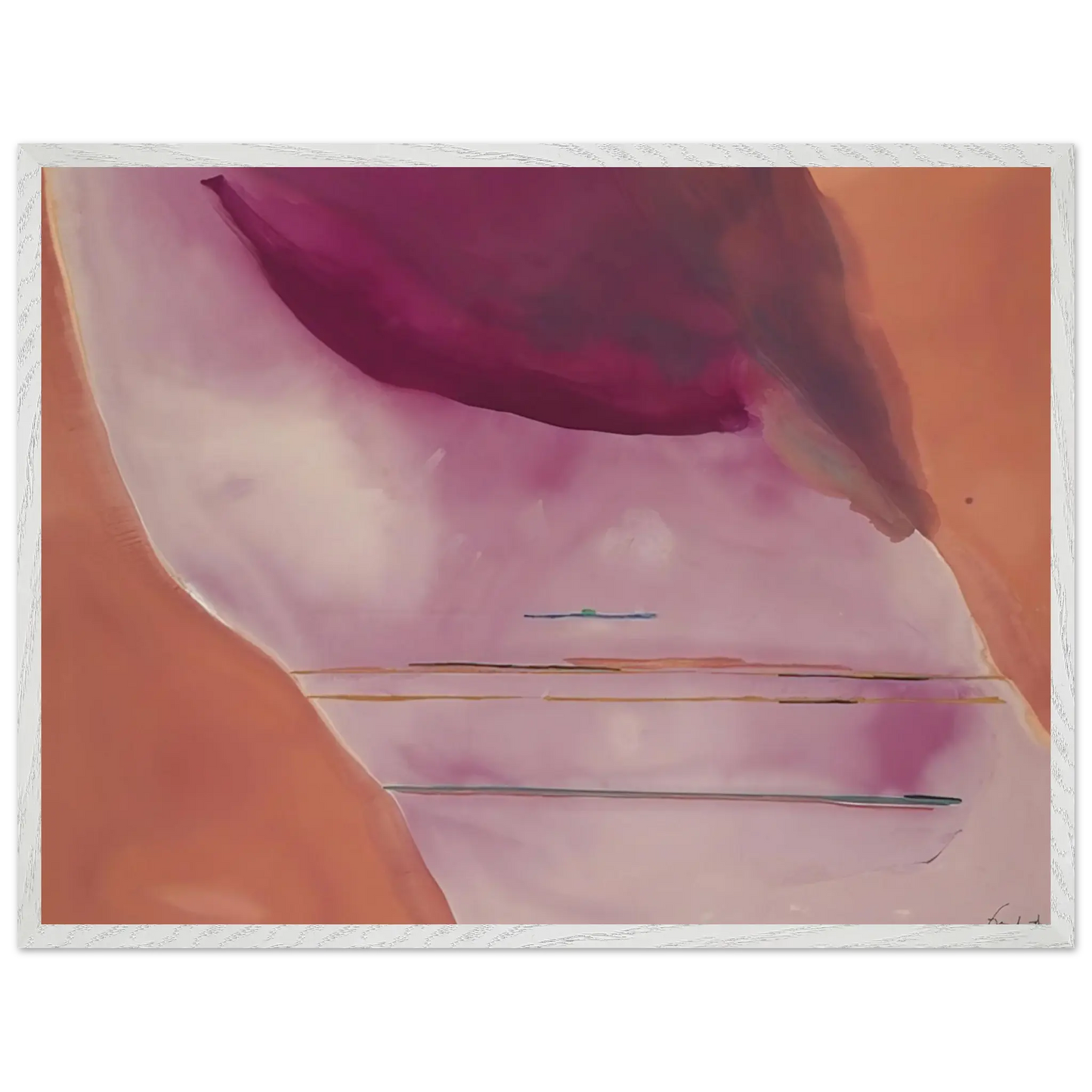 Helen Frankenthaler - Pendulum - 1972 Wall art - 50x70 cm / 20x28 Inches - Premium Wooden Framed Poster With Fine Art Paper - White frame