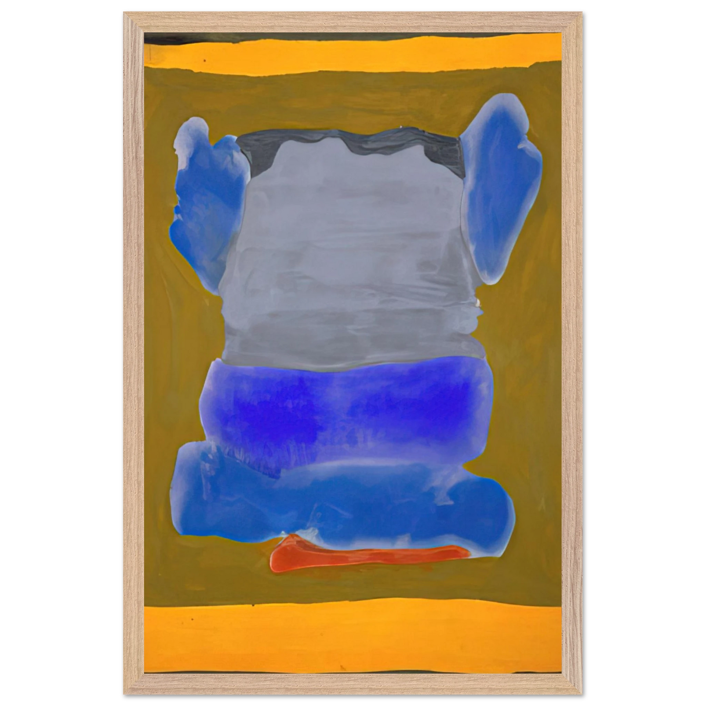 Helen Frankenthaler - Buddha s Court - 1964 Wall art - 50x70 cm / 20x28 inches - Premium Wooden Framed Poster With Fine Art Paper-canvas - White frame