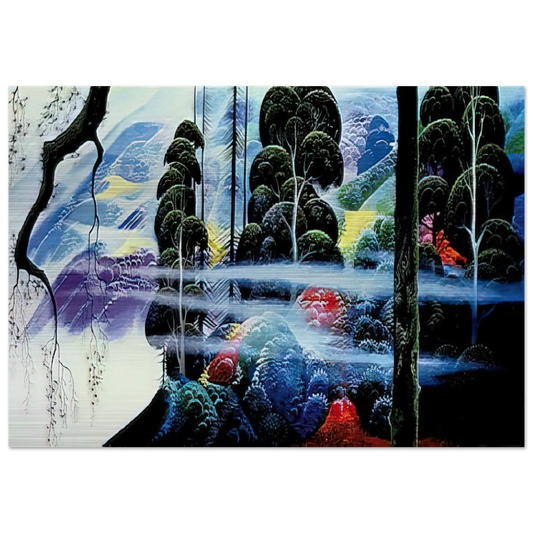 Along the Coast - Eyvind Earle Brushed Aluminum Print - 70x100 cm / 28x40 inches | Eyvind Earle Aluminum Print | Eyvind Earle Prints