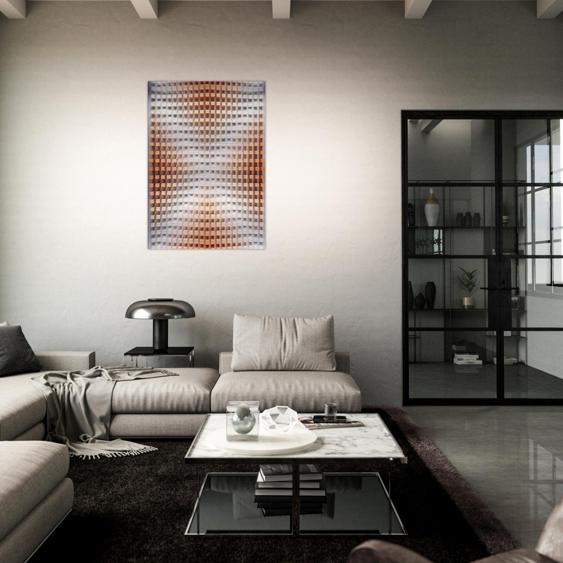Rilievo cromodinamico - Op Art - Dadamaino Brushed Aluminum Print - 70x100 cm / 28x40 inches | Dadamaino Aluminum Print | Dadamaino Prints