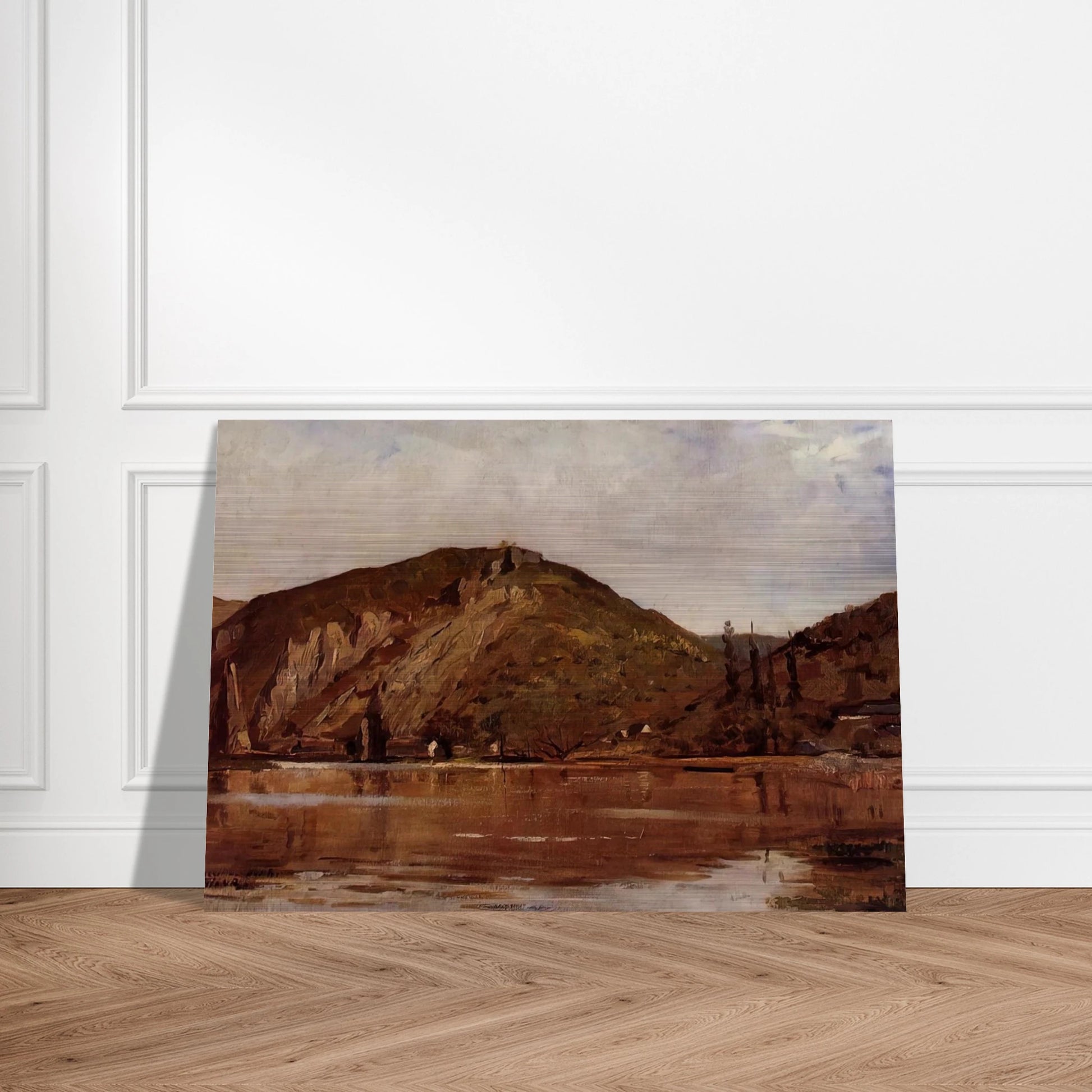 MEUSE RIVER AROUND NAMUR 1880 - Theo van Rysselberghe Brushed Aluminum Print - 70x100 cm / 28x40 inches | Theo van Rysselberghe Aluminum Print | Theo van Rysselberghe Prints
