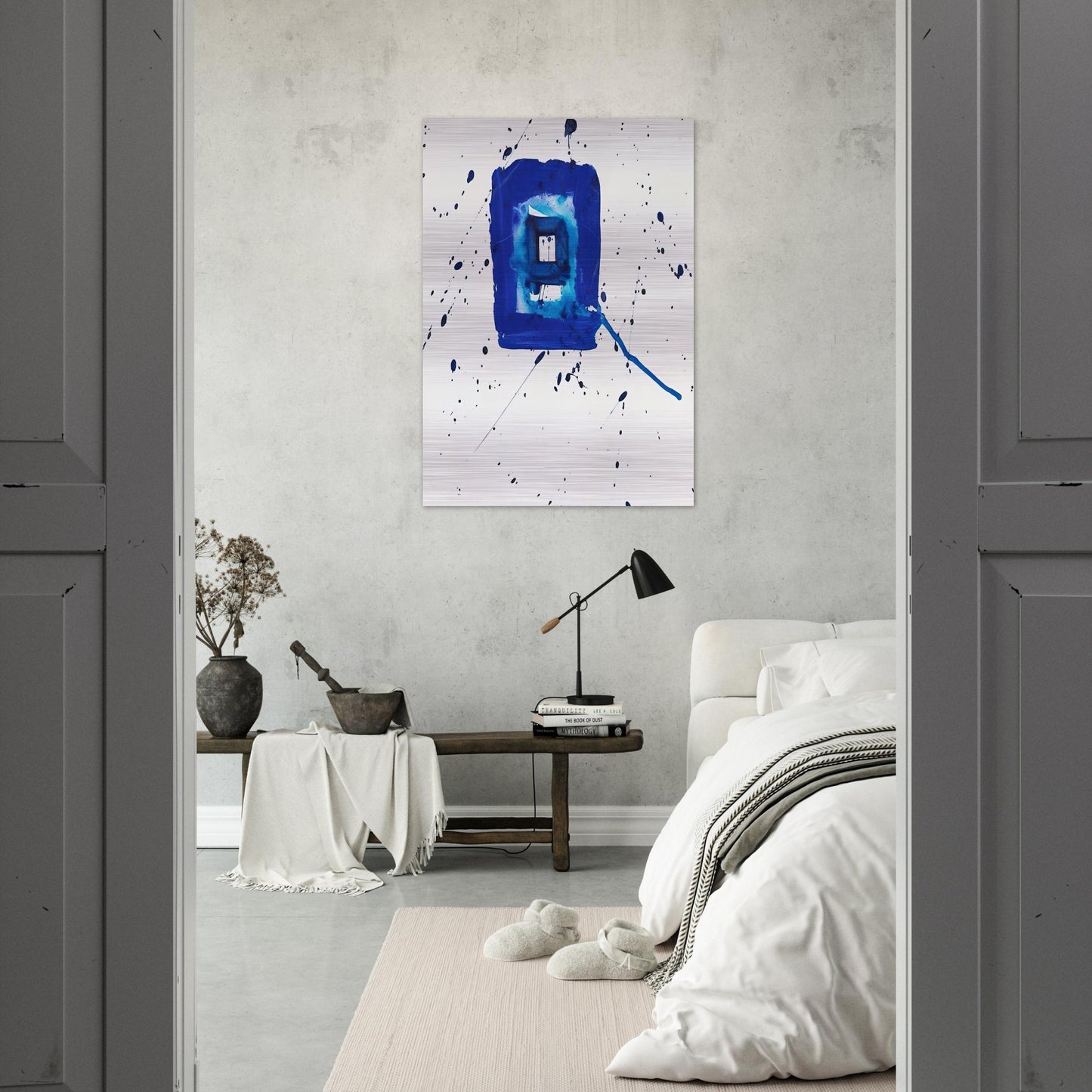 Blue Frame - Sam Francis Brushed Aluminum Print - 70x100 cm / 28x40 inches | Sam Francis Aluminum Print | Sam Francis Prints