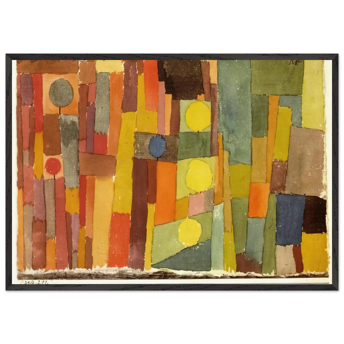 IN THE STYLE OF KAIROUAN 1914 - Paul Klee 70x100 cm / 28x40 inches Framed Art Print – Black Wooden Frame