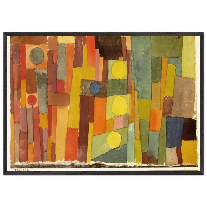 IN THE STYLE OF KAIROUAN 1914 - Paul Klee 70x100 cm / 28x40 inches Framed Art Print – Black Wooden Frame