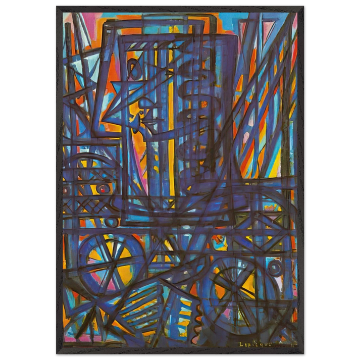 Jeanne dArc traversant la Loire - 1940 - Charles Lapicque 70x100 cm / 28x40 inches Framed Art Print – Black Wooden Frame