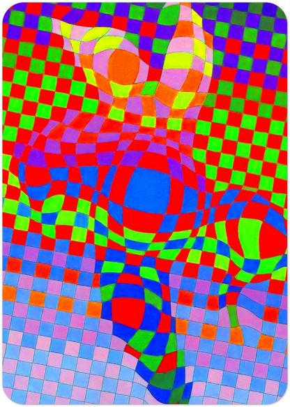 Harlequin By Victor Vasarely Pack of 10 Post Cards | Victor Vasarely Post Cards | A6 (10.5 x 14.8 cm) - 4.1 x 5.8 inches