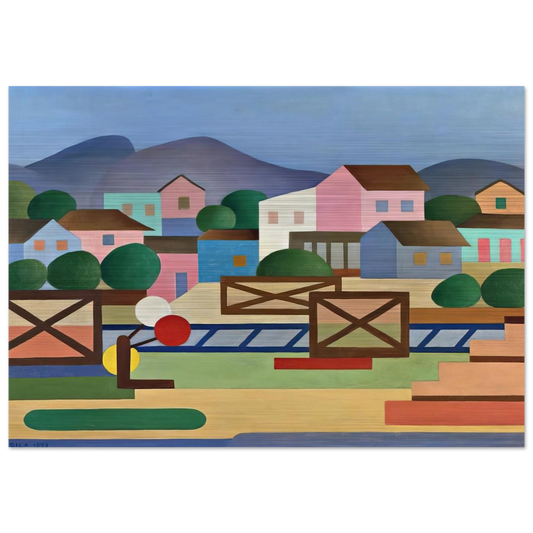 Level II Pass - Tarsila do Amaral Brushed Aluminum Print - 70x100 cm / 28x40 inches | Tarsila do Amaral Aluminum Print | Tarsila do Amaral Prints