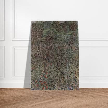 BLOOMING FIELD - Gustav Klimt Brushed Aluminum Print - 70x100 cm / 28x40 inches | Gustav Klimt Aluminum Print | Gustav Klimt Prints