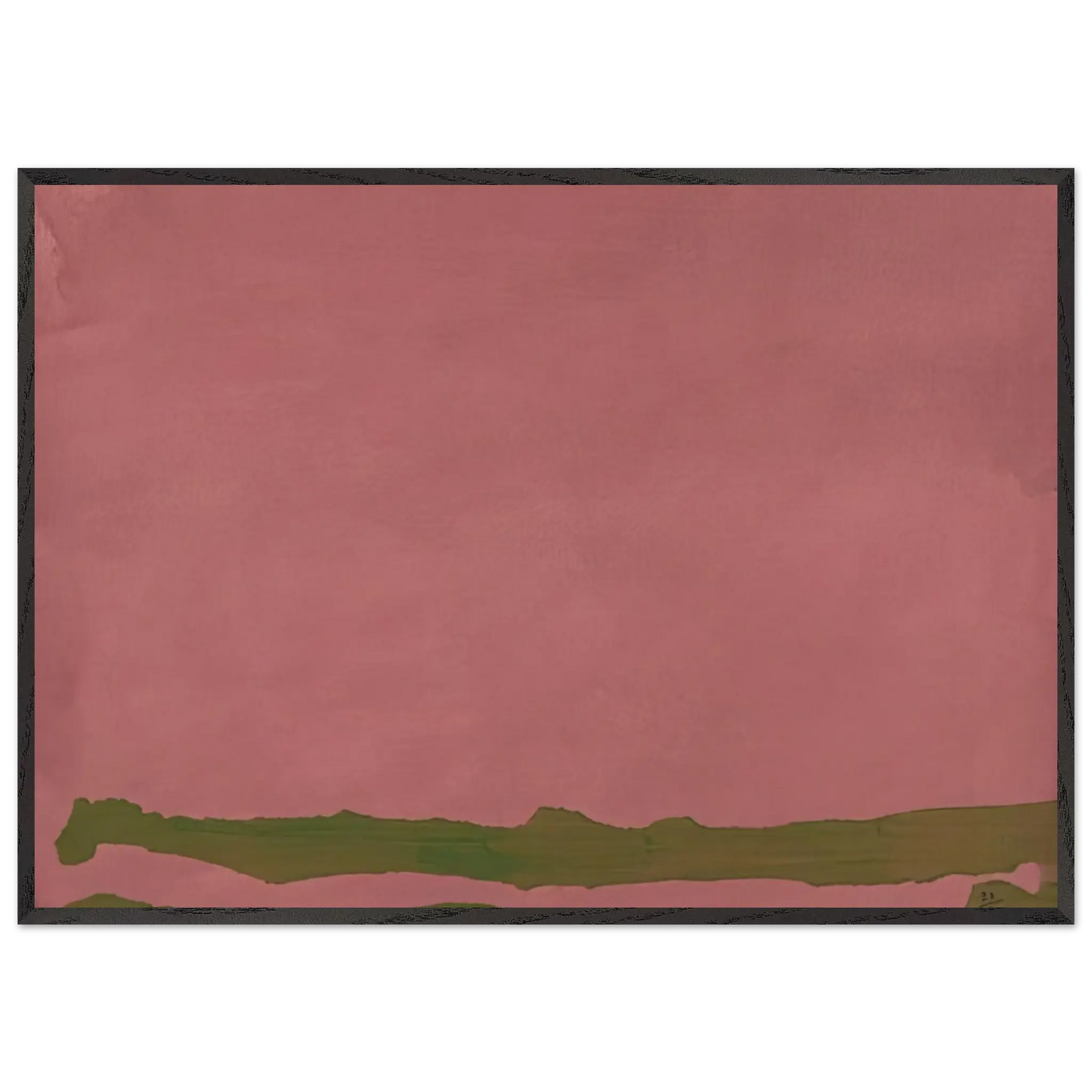 Helen Frankenthaler - Green Likes Mauve - 1970 Wall art - 30x45 cm / 12x18 Inches - Premium Wooden Framed Poster With Fine Art Paper - White frame