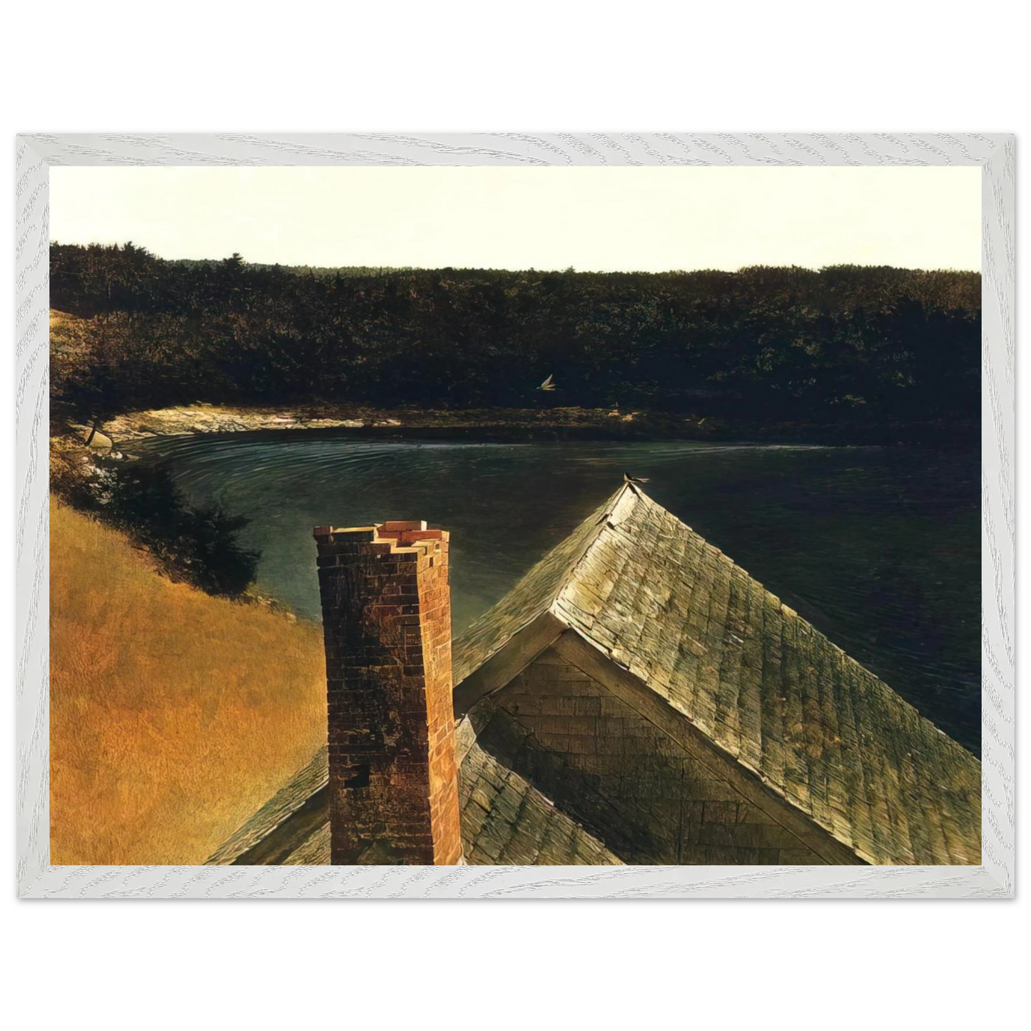Andrew Wyeth - END OF OLSONS Wall Art - 21x29.7 cm / 8x12" - Premium Wooden Framed Poster With Fine Art Paper - Black frame