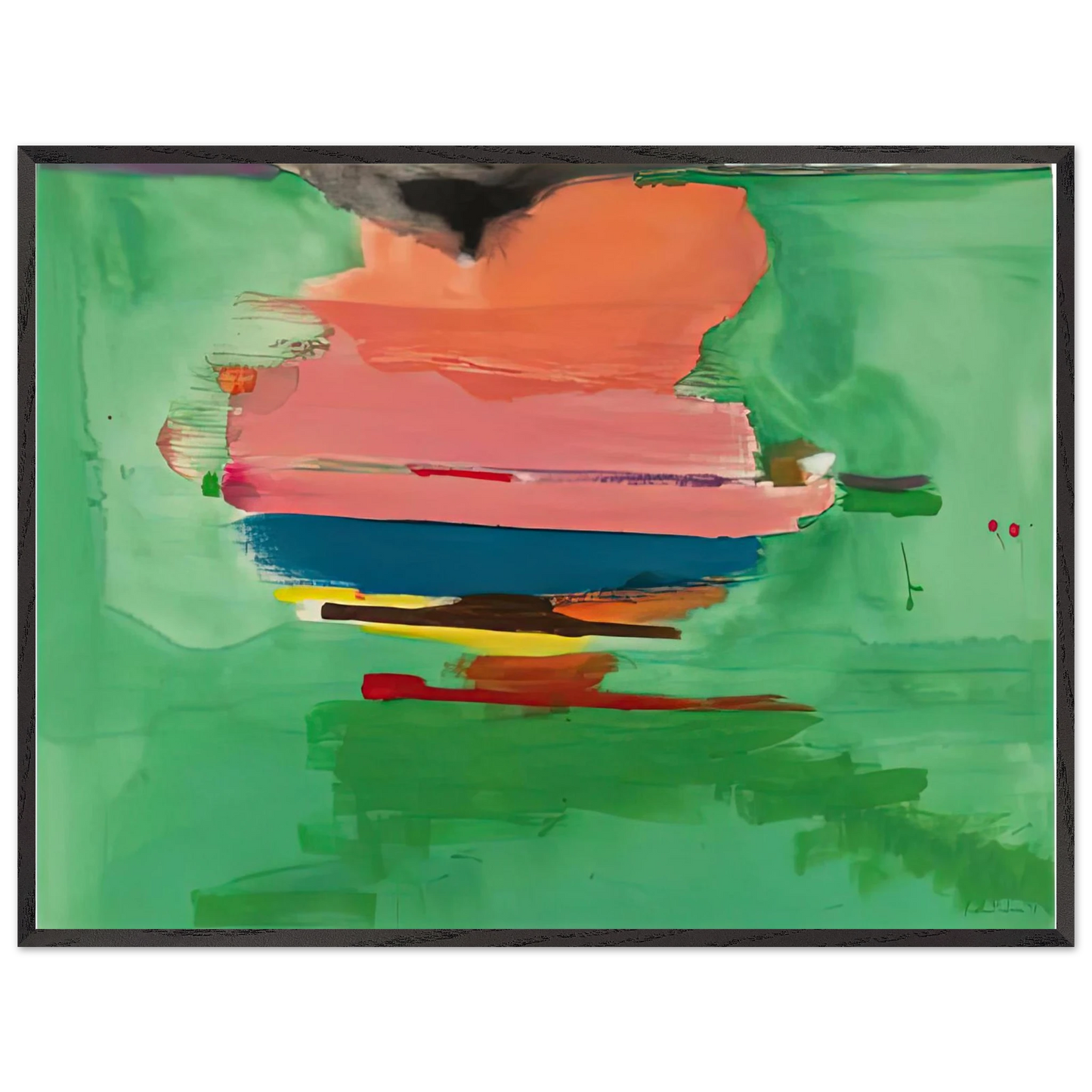 Helen Frankenthaler - Untitled, 1973- Wall Art - 21x29.7 cm / 8x12" - Premium Wooden Framed Poster With Fine Art Paper-canvas - Wood frame