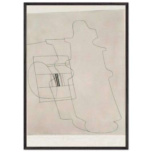 Glass topped bottle - 1967 - Ben Nicholson 70x100 cm / 28x40 inches Framed Art Print – Black Wooden Frame