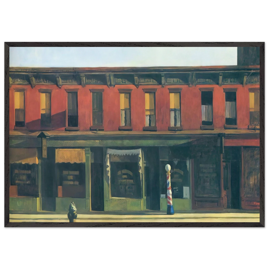 Early Sunday Morning - Edward Hopper 70x100 cm / 28x40 inches Framed Art Print – Black Wooden Frame