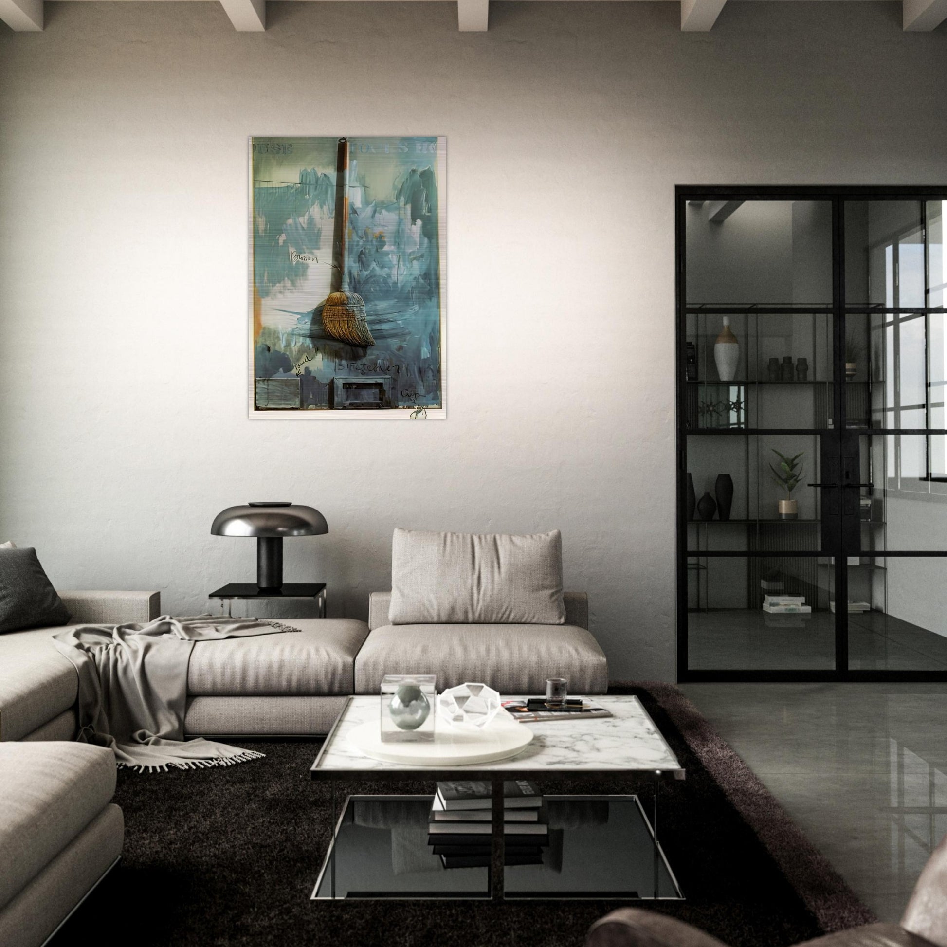 FOOLS HOUSE - Jasper Johns Brushed Aluminum Print - 70x100 cm / 28x40 inches | Jasper Johns Aluminum Print | Jasper Johns Prints
